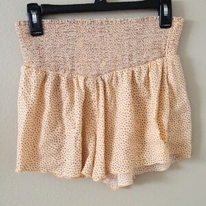 Aerie Orange Brown Polka Dot Flowy Shorts Beach Boho Vacation - Size Medium